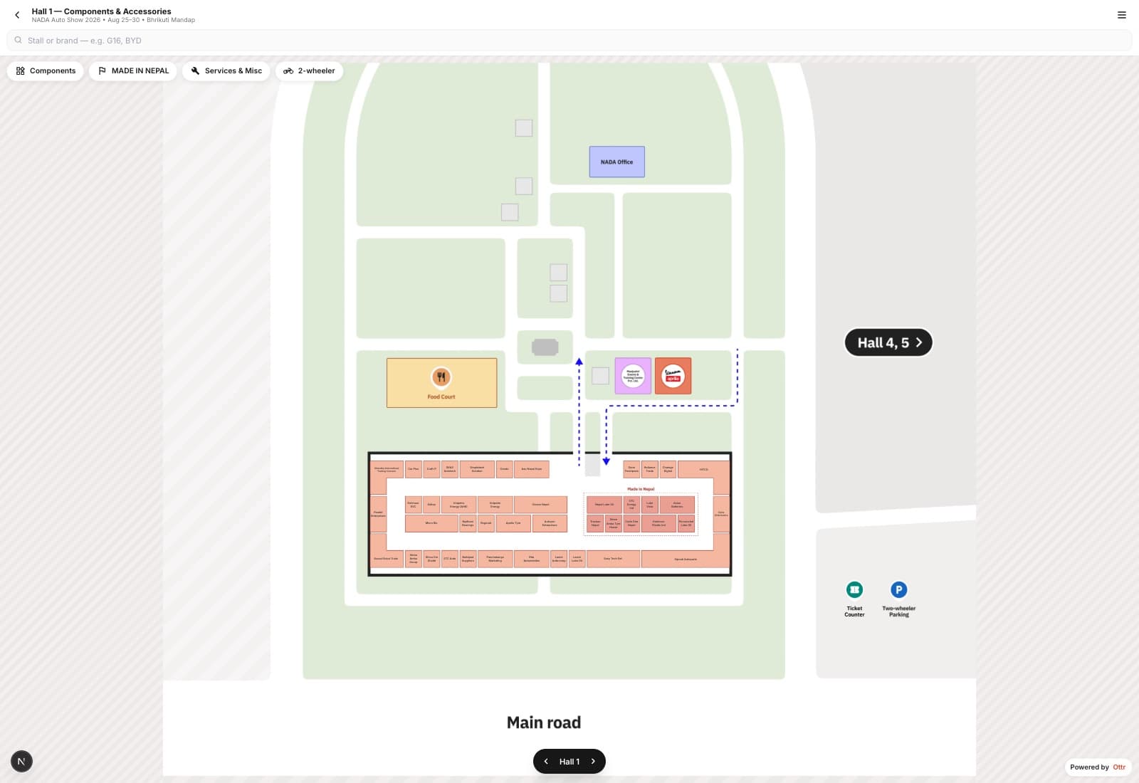 Hall 1 interactive stall map